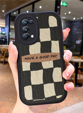 小羊皮格子适用opporeno6手机壳opρoreno5pro新款0pporeno4opp0ren02女opreno3reon5k opop poop7oppi8oppe9