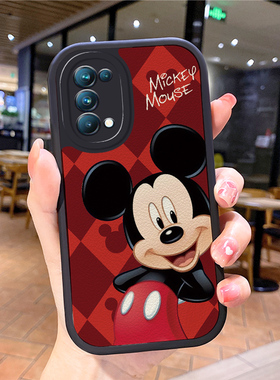小羊皮米奇适用opporeno6手机壳opρoreno7pro新款0pporeno4opp0ren08女opreno3 reon5k opop poop oppi oppe