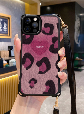 爱心适用苹果16promax手机壳e斜跨挂绳防摔iphone12pro新款ihpnoe11套13网红15plus xs女17air14x7xr潮8xsmax