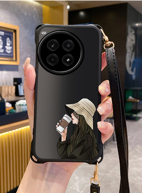 女孩适用一加ACE3Pro手机壳斜跨挂绳ACE2V保护套ACE5竞速版12至尊新品1+ac外壳ace3v新款13T防摔硅胶软壳全包