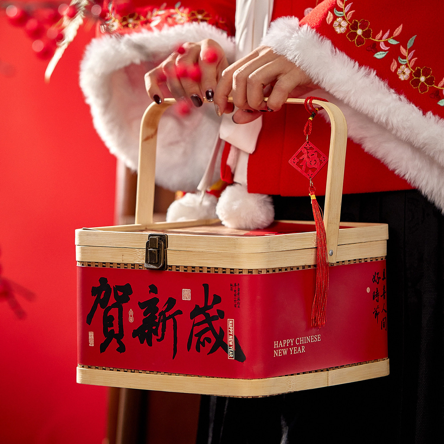 2026新年礼盒复古竹编手提盒坚果腊味年货包装盒春节伴手礼盒空盒,包装,端午礼品包装,淘宝优惠券,粉丝福利购,淘宝优惠卷