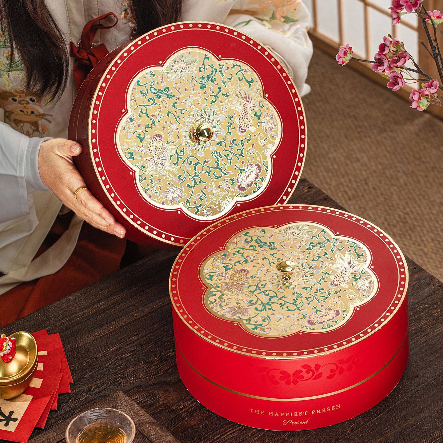 高级酒水特产零食包装盒企业新年年货手提抱抱桶精装盒工厂定 制,包装,水产品包装,淘宝优惠券,粉丝福利购,淘宝优惠卷