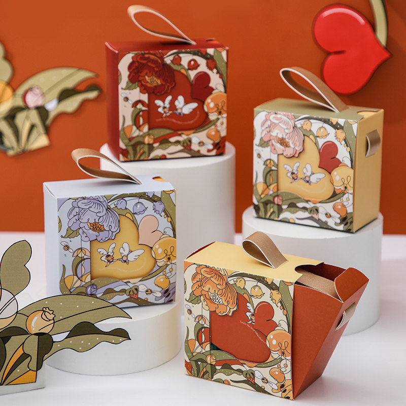 欧式新款手提喜糖盒子回礼伴手礼盒结婚创意订婚糖果盒心形包装盒