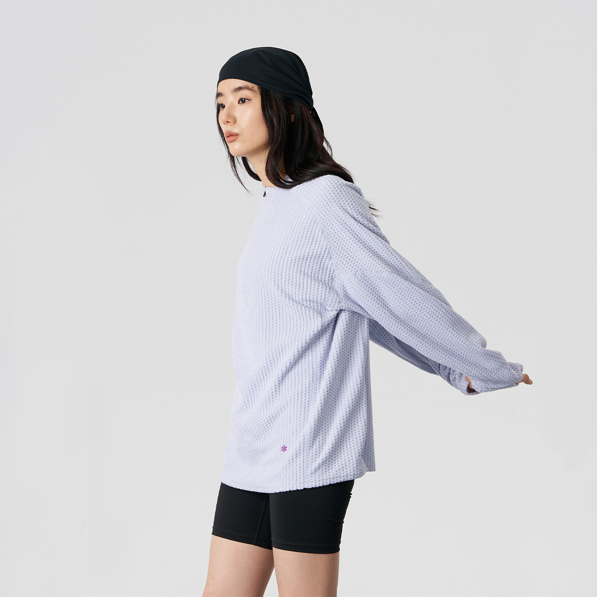 FMACM闷与狂 菱格抓绒半拉保暖网球运动长袖舒适秋冬内搭打底衫