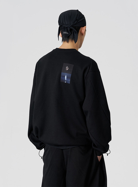 FMACM闷与狂 扭袖抽绳网球运动圆领卫衣2025新款潮流百搭宽松打底