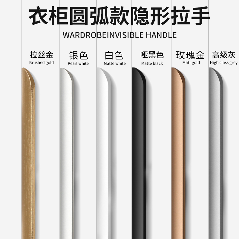 隐形拉手嵌入式衣柜门现代
