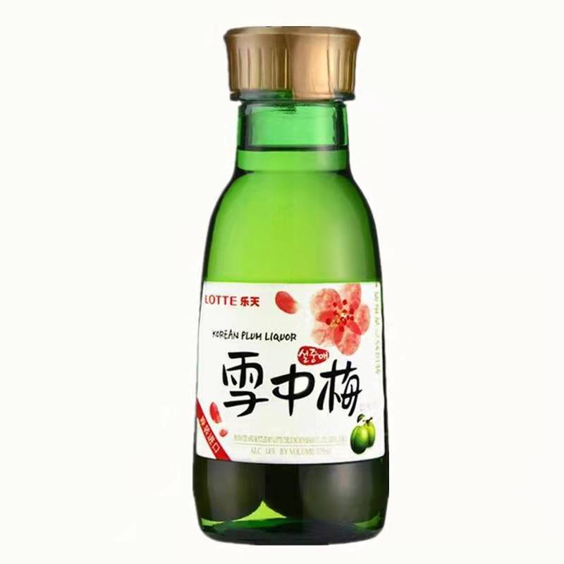 乐天lotte汽泡雪中梅配制酒 气泡果酒青梅酒梅子酒14度360ml