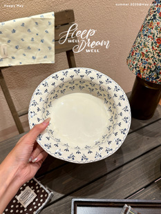 复古一枝枝陶瓷餐具套装马克杯米饭碗甜品盘家用菜盘意面沙拉盘