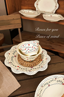 法式陶瓷餐具套装家用高颜值小碗汤面碗精致甜品餐盘碗碟乔迁礼物