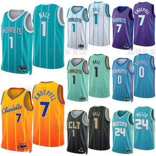 26赛季黄蜂队篮球衣1号鲍尔7号克尼佩尔24号米勒球服球迷版篮球裤