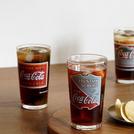 迦乐进口aderia石冢硝子可口可乐联名复古玻璃杯可乐杯果汁杯水杯