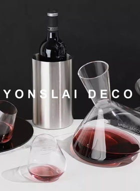现代高级玻璃酒具轻奢酒杯套装酒壶醒酒器装饰摆件客厅茶台家用品