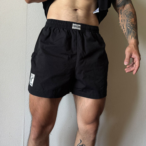Gymshark Pumper5''男士运动短裤训练跑步纯棉健身刺绣LOGO系带