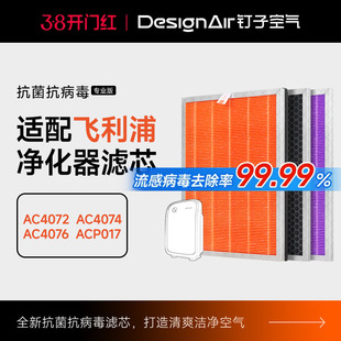 适配飞利浦空气净化器滤芯AC4072/4074/4076过滤网FY3107/4152/37