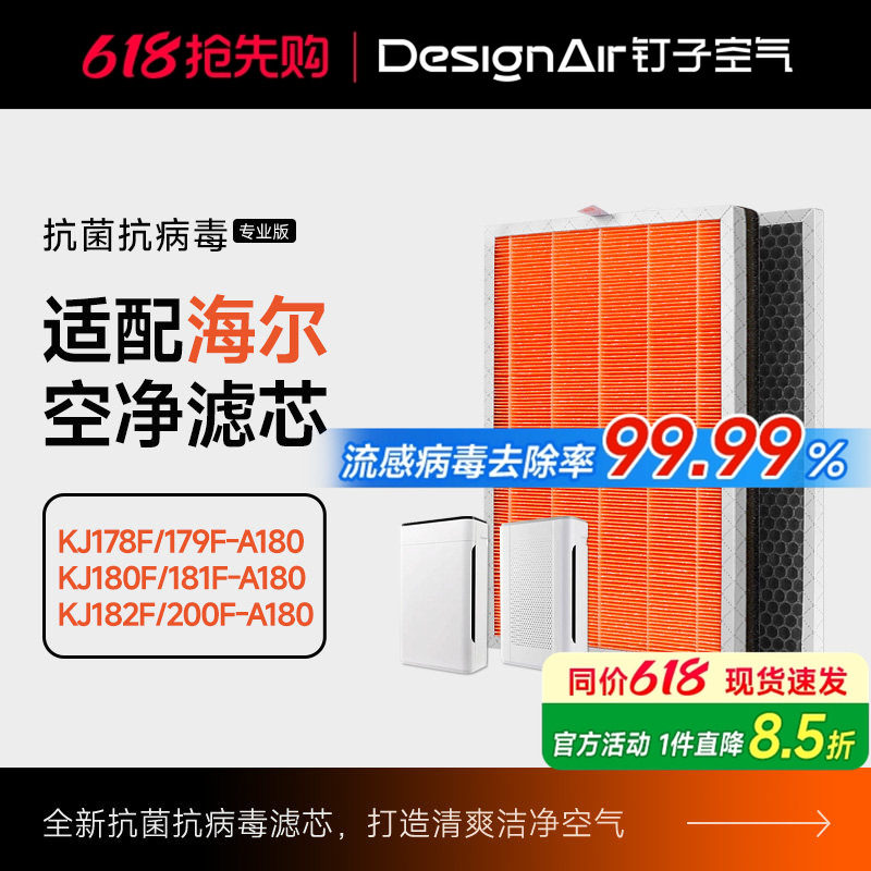 适配海尔空气净化器滤网KJ200F-A180A滤芯KJ179F/178F/181F/182F