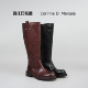 大壮•西红氏 秋季 新款 马皮气质骑士靴增高时装 靴跟高3.5cm