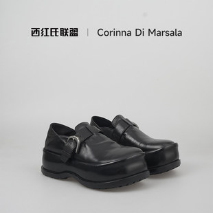 【大壮·西红氏】水洗马皮单里~冬季新款光面真皮增高勃肯