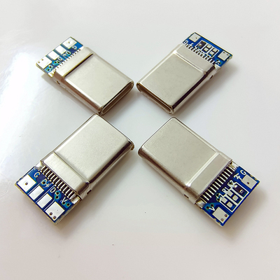 TYPE-C插头正反面电源6焊点公头