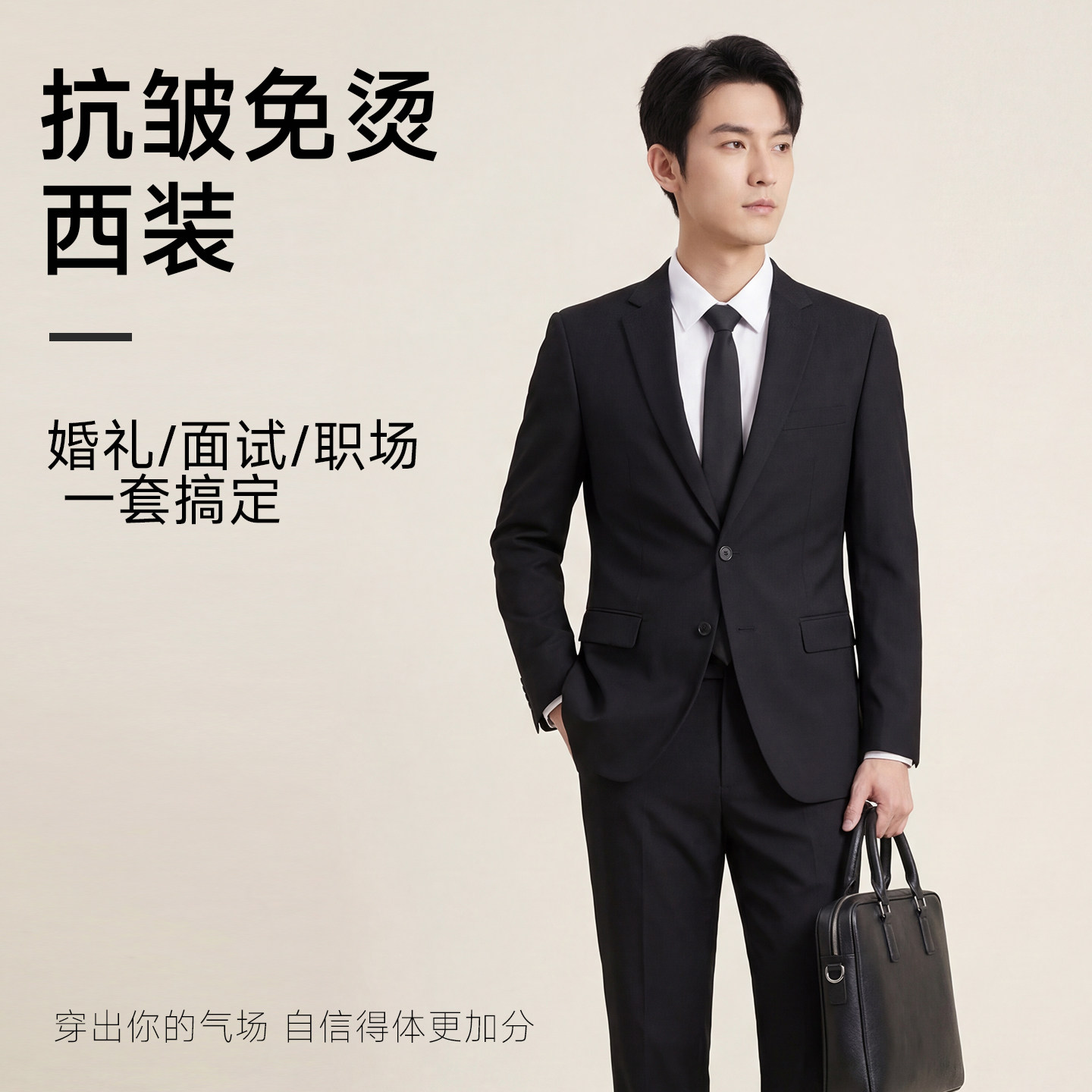 西装套装休闲正装男士新郎结婚西服订婚服高级感职业装公务员面试
