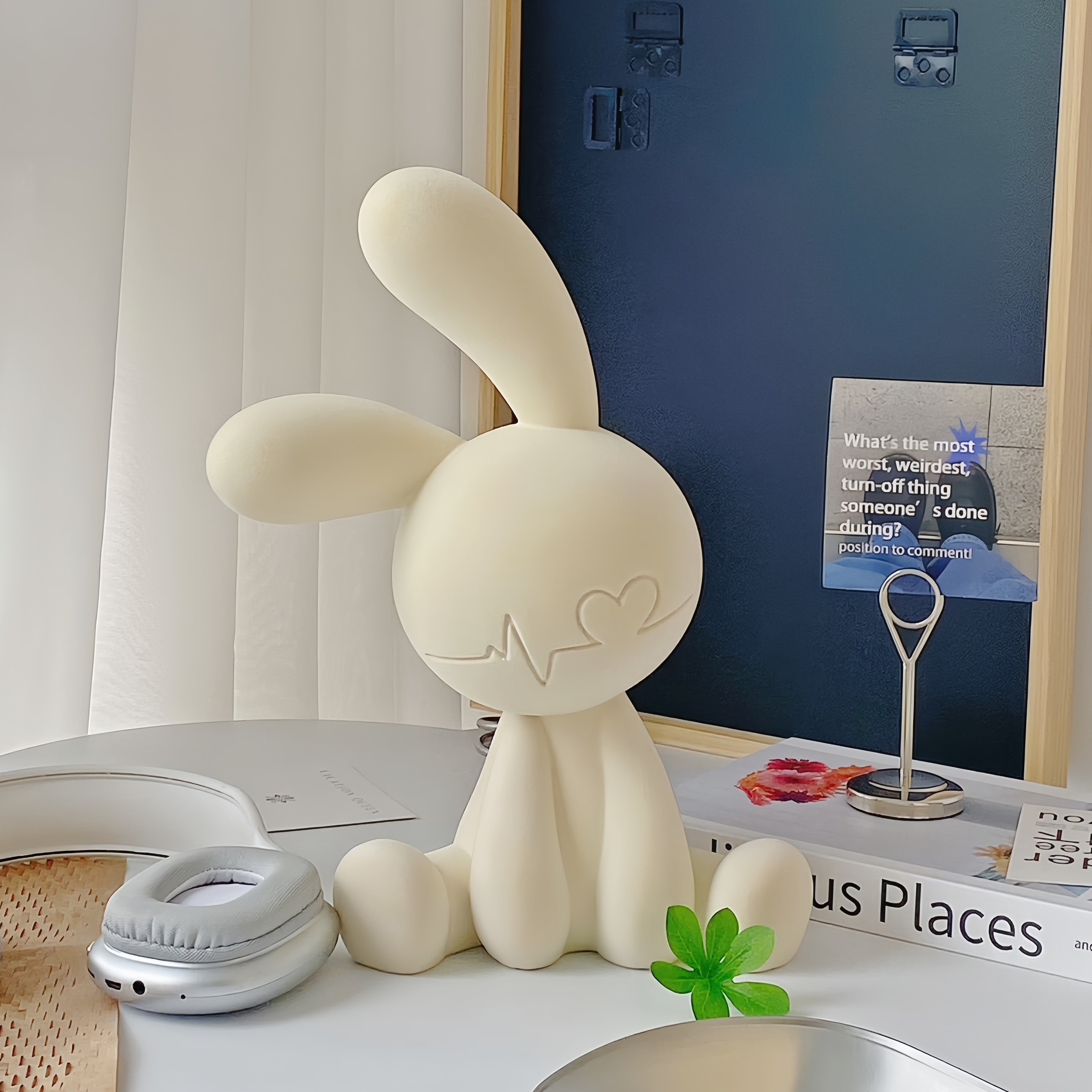 轻奢高档兔子装饰品摆件奶油风入户玄关电视柜软装高级感小众坐姿,家居饰品,装饰摆件,淘宝优惠券,粉丝福利购,淘宝优惠卷