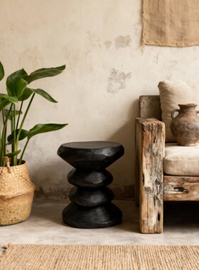 侘寂风实木边几客厅小茶几