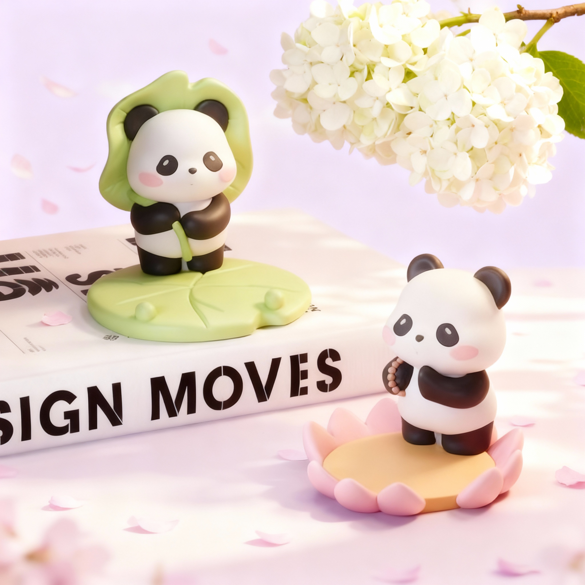 可爱熊猫桌面摆件治愈系萌物