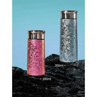 纯钛男女保温杯，便携，小巧，迷你冰花真空双层隔热，防烫，高端