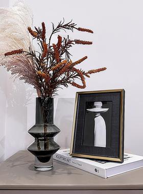 轻奢现代家居样板房茶几床头柜装饰品摆件高级感软装花艺组合摆设