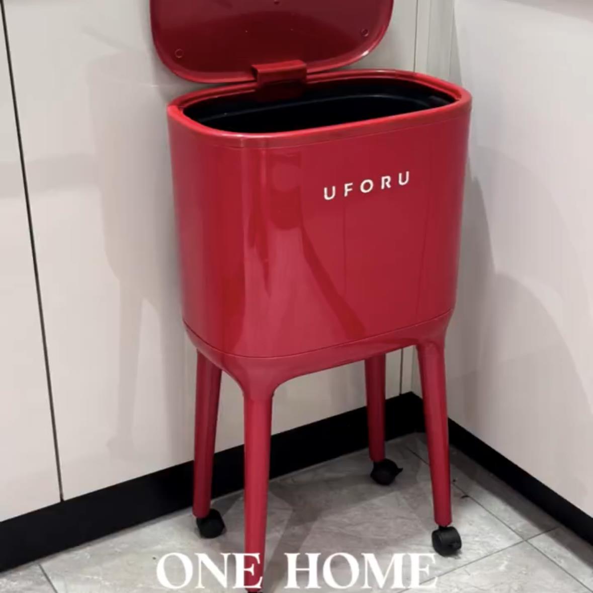 带盖垃圾桶高脚带轮免弯腰卫生桶厨房厨余垃圾桶按压式大容量纸篓