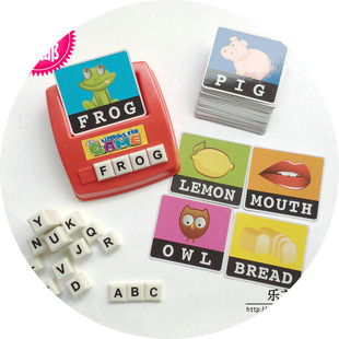 英文拼字游戏儿童英语拼词单词字母机卡片早教启蒙学习桌游玩具串