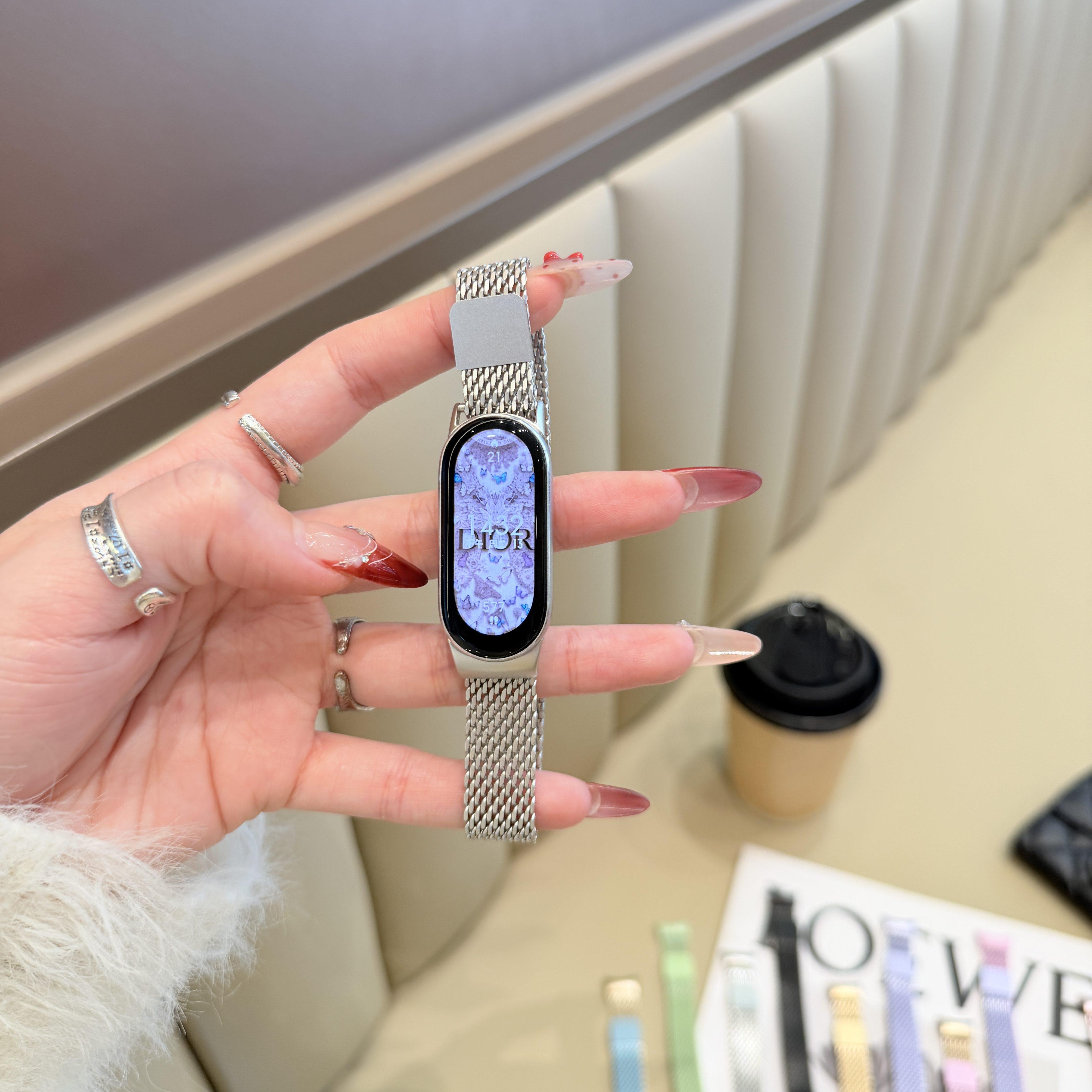 适用小米手环10表带新款9代磁吸米兰粗网金属专用腕表8NFC版运动高级感创意智能手环替换配件金属磁吸表带