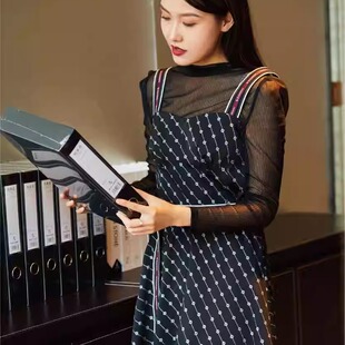 AF1143341172AB卡索连衣裙两件套女2024春夏新款收腰设计感吊带裙