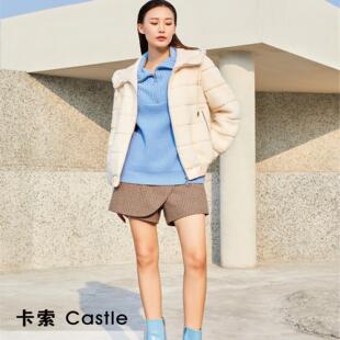 DT5301354532卡索castle裤子2024新款秋冬高腰显瘦直筒短裤女装