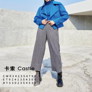 DT5302354533卡索castle裤子2024新款秋冬高腰显瘦直筒裤女装