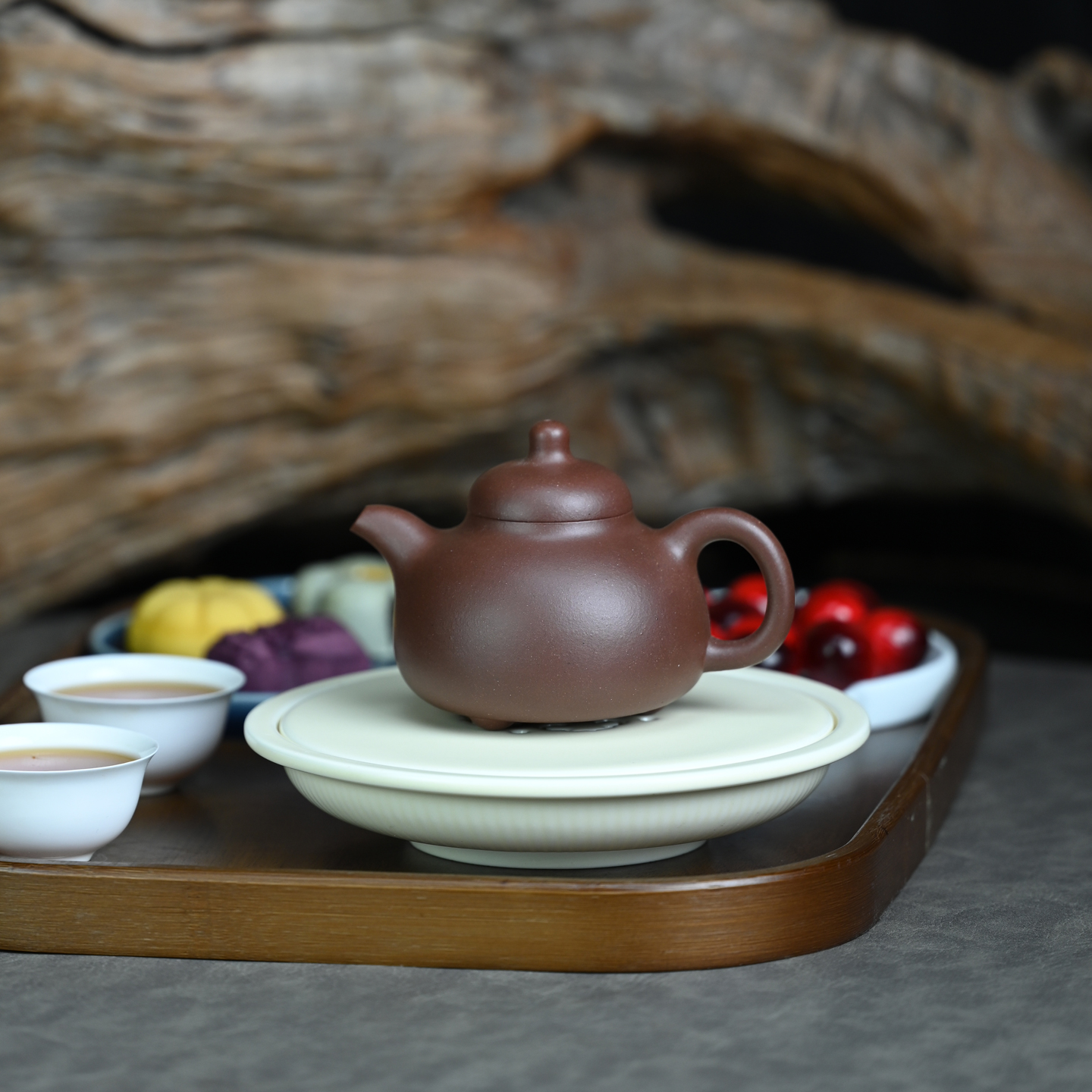原矿紫泥纯手工乳鼎壶国风家用宜兴紫砂壶功夫茶器茶壶茶具200ML