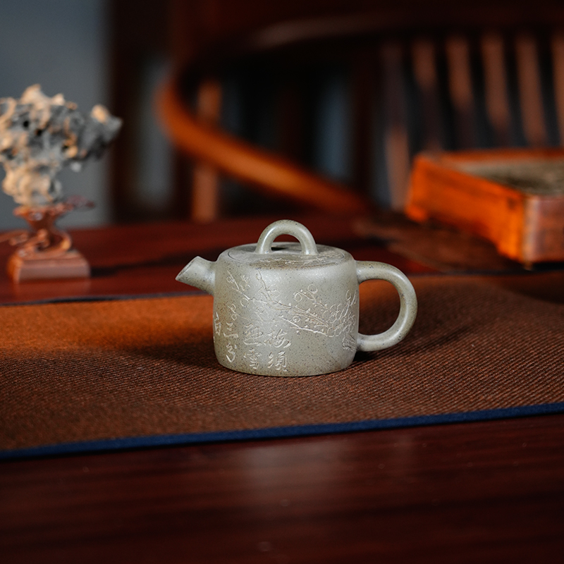 宜兴紫砂壶原矿段泥炮嘴汉瓦纯手工中式泡茶壶功夫茶具茶器 120ml