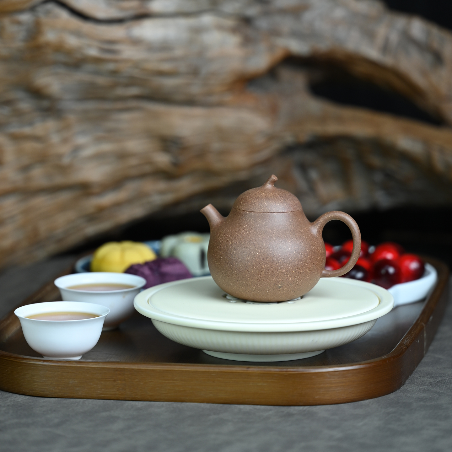 宜兴紫砂壶原矿段泥纯手工茄瓜国风自用光素功夫泡茶壶茶具150ML