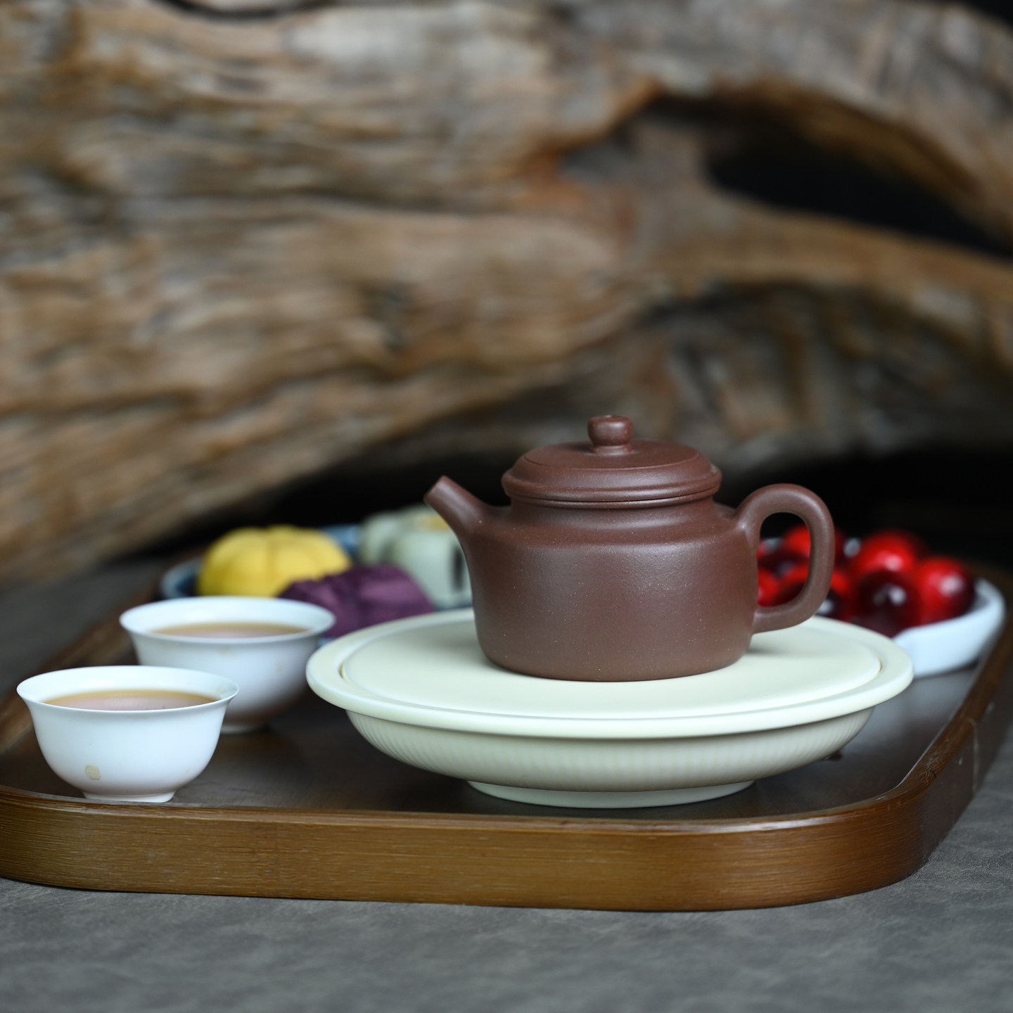 宜兴紫砂壶原矿紫泥纯手工德钟国风自用光素功夫泡茶壶茶具150ML