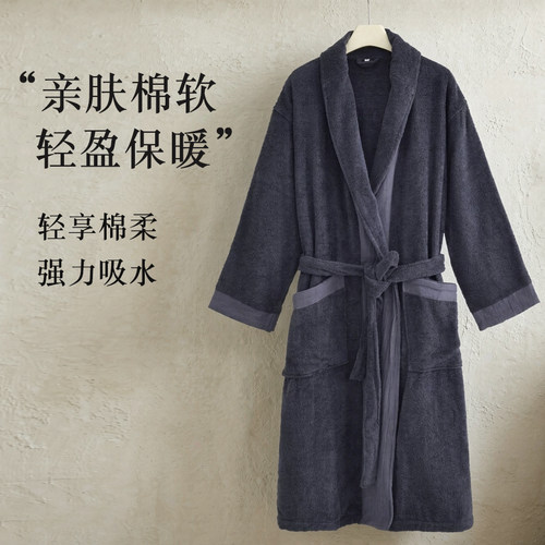 纯棉加厚吸水速干秋冬保暖浴袍