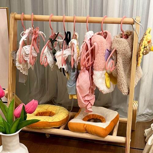 宠物衣架,狗狗衣服猫咪衣服收纳,全实木落地宠物衣服四季衣架