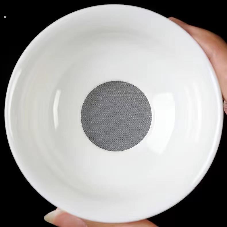 德化白瓷茶漏单个茶漏网单卖配件茶渣网过滤功夫茶具全瓷一体茶漏