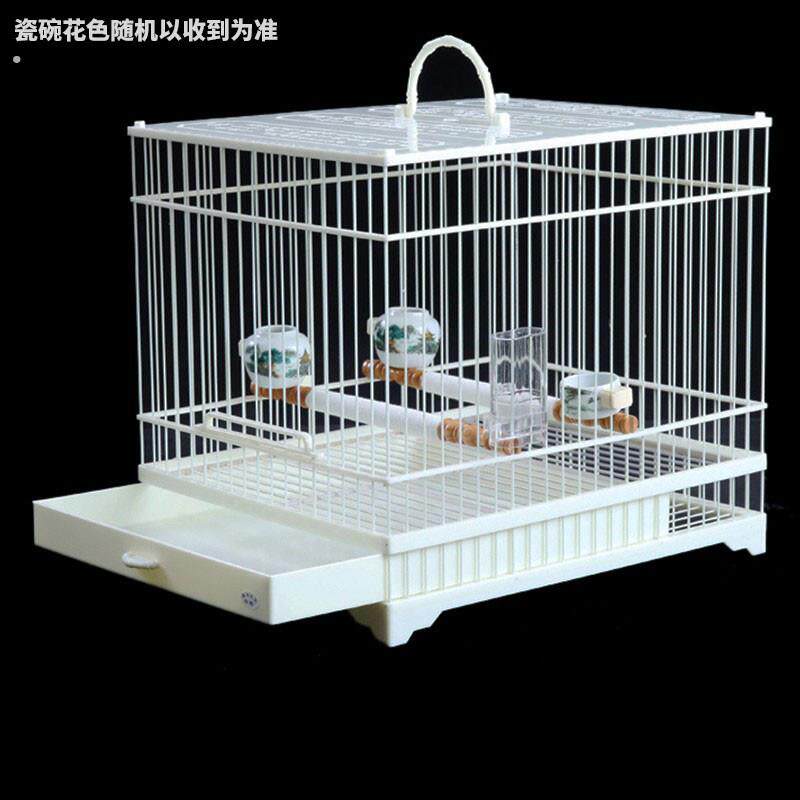 鸟笼颠颏红子塑钢鸟笼长方形靛颏养笼板顶亮顶玻璃钢洗澡笼抽屉笼