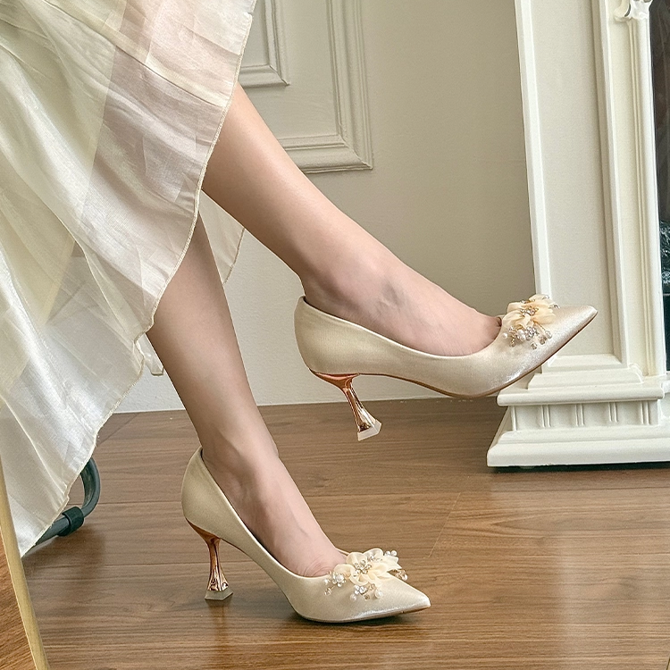 搭配旗袍礼服订婚新中式高跟单鞋