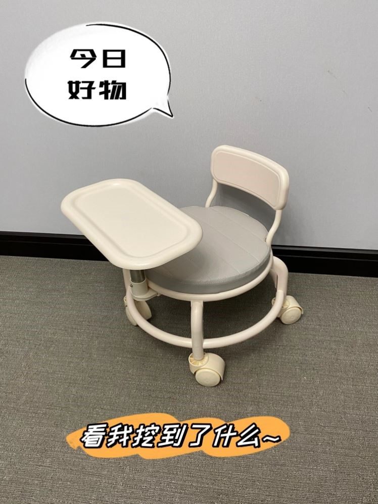 儿童餐椅万向轮滑轮矮凳家用换鞋小凳子带娃神器移动靠背凳儿童