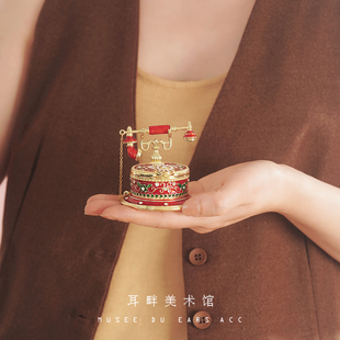 A古董电话首饰珠宝三金新年礼物戒指盒儿童女孩公主2026闺蜜礼物