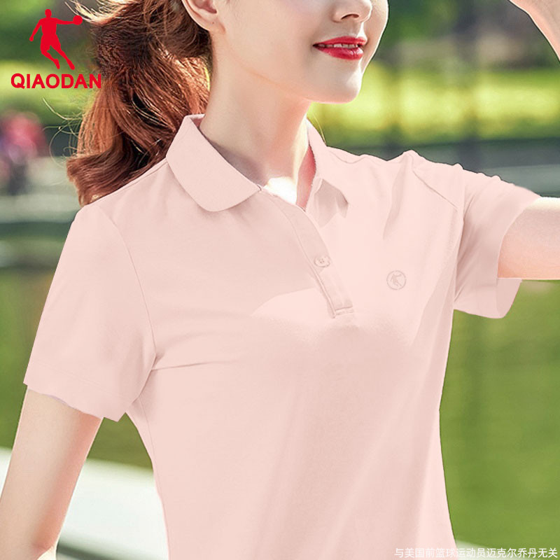 乔丹薄款短袖T恤女POLO衫夏季新款休闲显瘦运动短袖可定制工作服