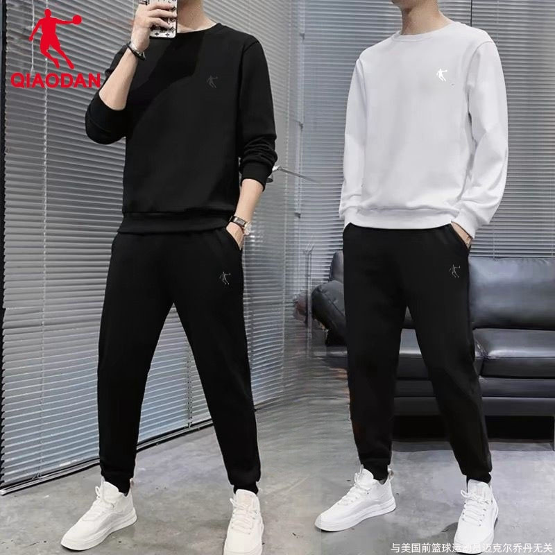 乔丹休闲运动服套装男2025春季新款卫衣外套搭配帅气长裤男装一套