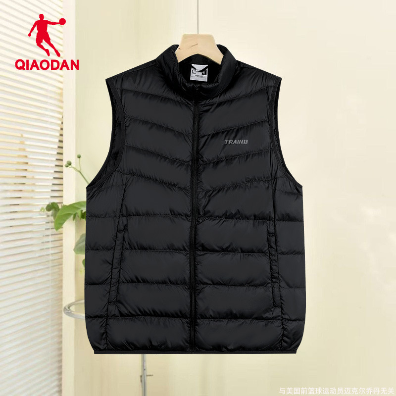 乔丹羽绒马甲男款立领防泼水外套