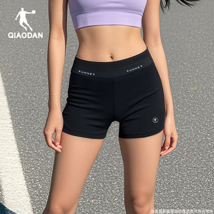 乔丹后腰口袋专业马拉松半弹短裤女2025夏季新款紧身跑步运动裤