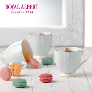 Albert皇家阿尔伯特波尔卡蓝玫瑰系列骨瓷马克杯水杯咖啡杯 Royal